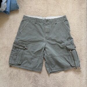y2k 2000s Aeropostale green cargo shorts utility pockets army style 2000s